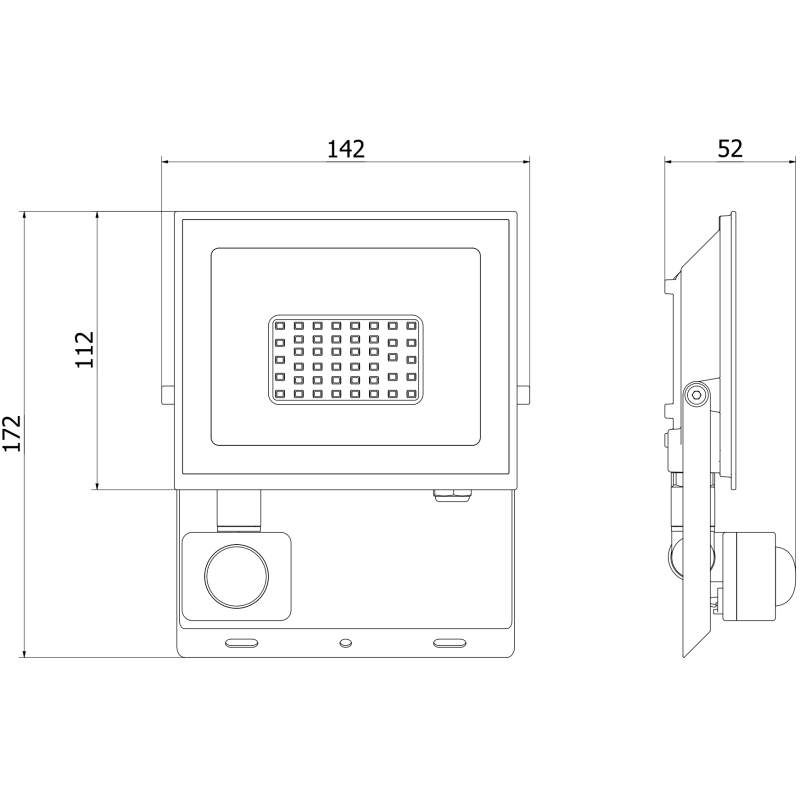 Mexen Luxpro+ LED reflektor mozgásérzékelővel, 30W, Semleges - 4000K, 3300 lm, fehér - L236-030-40-20