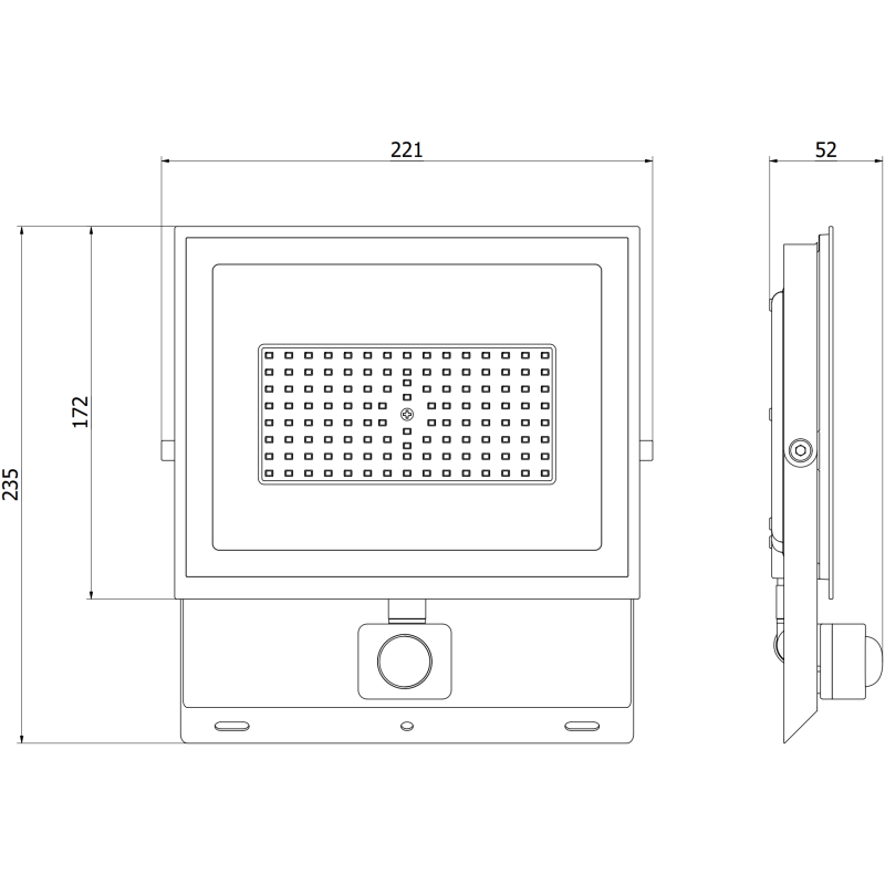Mexen Luxpro+ LED reflektor mozgásérzékelővel, 70W, semleges - 4000K, 7700 lm, fekete - L236-070-40-70