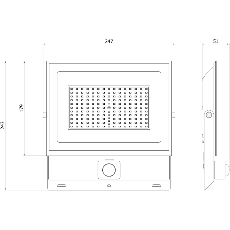 Mexen Luxpro+ LED reflektor mozgásérzékelővel, 100W, Semleges - 4000K, 11000 lm, fekete - L236-100-40-70