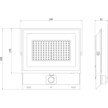 Mexen Luxpro+ LED reflektor mozgásérzékelővel, 100W, Semleges - 4000K, 11000 lm, fekete - L236-100-40-70