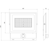 Mexen Luxpro+ proiector LED cu senzor de mișcare, 100W, Rece - 6500K, 11000 lm, alb - L236-100-65-20