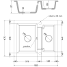 Mexen Carlos chiuvetă de granit cu 1,5 compartiment 582 x 475 mm, Neagră, sifon Neagră - 6518581500-77-B