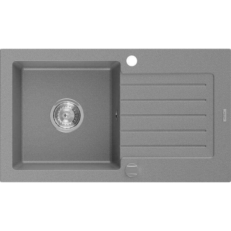 Mexen Pablo 1-medencés gránit mosogató edényszárítóval 752 x 436 mm, Szürke - 6510751010-71