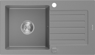 Mexen Pablo chiuvetă din granit cu 1 compartiment cu picurător 752 x 436 mm, Gri - 6510751010-71