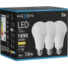 Mexen Nova 3x Bec LED E27, A70, 18W, Caldă - 3000K, 1890 lm - L100-E27-1830-01x03