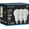 Mexen Nova 3x Bec LED E27, A70, 18W, Rece - 6500K, 1890 lm - L100-E27-1865-01x03