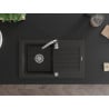 Mexen Pablo chiuvetă din granit cu 1 compartiment cu picurător 752 x 436 mm, Neagră/Auriu metalic - 6510751010-75
