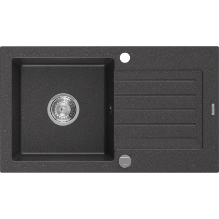 Mexen Pablo 1-medencés gránit mosogató edényszárítóval 752 x 436 mm, Fekete foltos - 6510751010-76