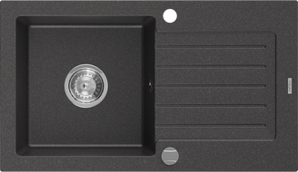 Mexen Pablo 1-medencés gránit mosogató edényszárítóval 752 x 436 mm, Fekete foltos - 6510751010-76
