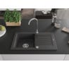 Mexen Pablo 1-medencés gránit mosogató edényszárítóval 752 x 436 mm, Fekete foltos - 6510751010-76