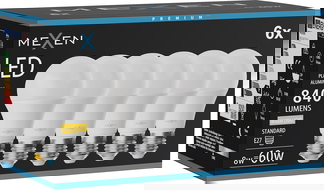 Mexen Nova 6x LED izzó E27, A60, 8W, Meleg - 3000K, 840 lm - L100-E27-0830-01x06