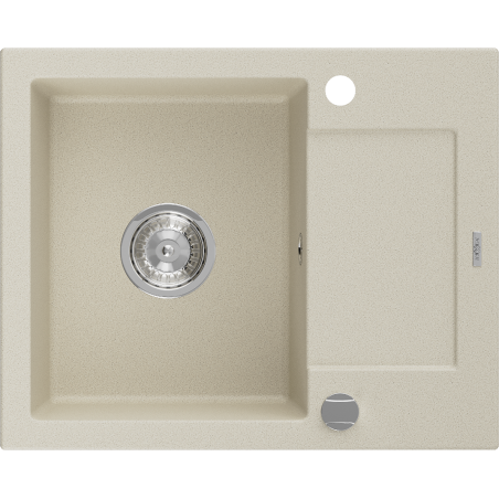 Mexen Enzo 1-medencés gránit mosogató rövid edényszárítóval 576 x 465 mm, Bézs - 6506571005-69