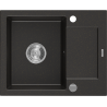 Mexen Enzo 1-medencés gránit mosogató rövid edényszárítóval 576 x 465 mm, Fekete/Fém arany - 6506571005-75