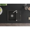 Mexen Enzo 1-medencés gránit mosogató rövid edényszárítóval 576 x 465 mm, Fekete/Fém arany - 6506571005-75