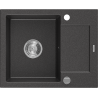 Mexen Enzo 1-medencés gránit mosogató rövid edényszárítóval 576 x 465 mm, Fekete foltos - 6506571005-76