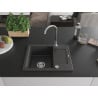 Mexen Enzo 1-medencés gránit mosogató rövid edényszárítóval 576 x 465 mm, Fekete foltos - 6506571005-76