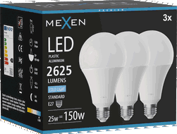 Mexen Nova 3x LED izzó E27, A95, 25W, Hideg - 6500K, 2625 lm - L100-E27-2565-01x03