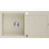 Mexen Leo chiuvetă de bucătărie din granit cu 1 compartiment cu scurgător 900 x 500 mm, bej, sifon crom - 6501901010-69