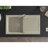 Mexen Leo chiuvetă de bucătărie din granit cu 1 compartiment cu scurgător 900 x 500 mm, bej, sifon crom - 6501901010-69