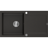 Mexen Leo 1-medencés gránit mosogató edényszárítóval 900 x 500 mm, Fekete/Fém arany - 6501901010-75