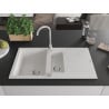 Mexen Matias Chiuvetă de granit de 1,5 compartiment cu picurător mic 900 x 505 mm, Albă - 6502901505-20
