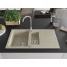 Mexen Matias Chiuvetă de granit de 1,5 compartiment cu picurător mic 900 x 505 mm, Bej - 6502901505-69