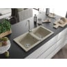 Mexen Mario 2-medencés gránit mosogató 820 x 436 mm, Bézs - 6504822000-69