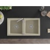 Mexen Mario 2-medencés gránit mosogató 820 x 436 mm, Bézs - 6504822000-69