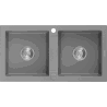 Mexen Mario gránit mosogató 2-medencés 820 x 436 mm, szürke, króm szifon - 6504822000-71