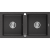 Mexen Mario Chiuvetă de granit cu 2 compartimente 820 x 436 mm, Negru cu picățele - 6504822000-76