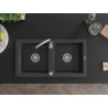 Mexen Mario chiuvetă de granit cu 2 cuve 820 x 436 mm, negru cu pete, sifon crom - 6504822000-76