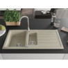 Mexen Andres chiuvetă granitică cu 1,5 compartimente și scurgător 1000 x 500 mm, bej, sifon crom - 6515101510-69