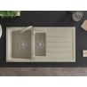 Mexen Andres Chiuvetă de granit cu 1,5 compartiment cu picurător 1000 x 500 mm, Bej - 6515101510-69