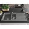 Mexen Andres chiuvetă din granit cu 1,5 compartimente și scurgător 1000 x 500 mm, gri, sifon crom - 6515101510-71