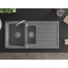 Mexen Andres chiuvetă din granit cu 1,5 compartimente și scurgător 1000 x 500 mm, gri, sifon crom - 6515101510-71