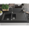 Mexen Andres chiuvetă din granit cu 1,5 compartimente și scurgător 1000 x 500 mm, negru cu pete, sifon cromat - 6515101510-76