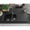 Mexen Andres Chiuvetă de granit cu 1,5 compartiment cu picurător 1000 x 500 mm, Neagră - 6515101510-77