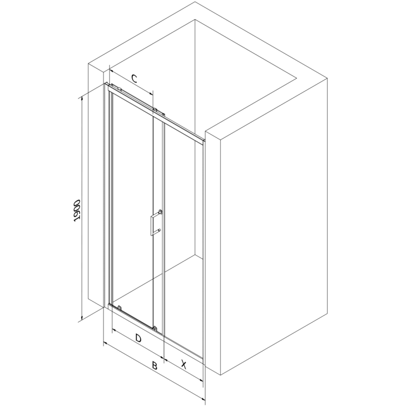 Mexen Apia uși de duș glisante 120 cm, transparente, crom - 845-120-000-01-00