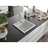 Mexen Vito chiuvetă de granit cu 1 compartiment 520 x 490 mm, alb, sifon crom - 6503521000-20