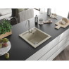 Mexen Vito chiuvetă de granit cu 1 compartiment 520 x 490 mm, bej, sifon crom - 6503521000-69