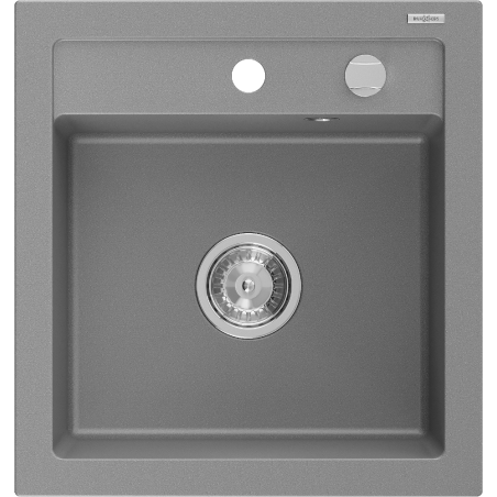Mexen Vito chiuvetă de granit 1-cameră 520 x 490 mm, gri, sifon crom - 6503521000-71