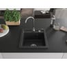 Mexen Vito chiuvetă de granit cu 1 compartiment 520 x 490 mm, Neagră/Argintiu metalic - 6503521000-73