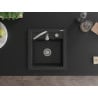 Mexen Vito chiuvetă de granit cu 1 compartiment 520 x 490 mm, Neagră/Argintiu metalic - 6503521000-73