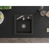 Mexen Vito chiuvetă de bucătărie din granit, cu 1 compartiment, 520 x 490 mm, negru/auriu metalizat, sifon cromat
