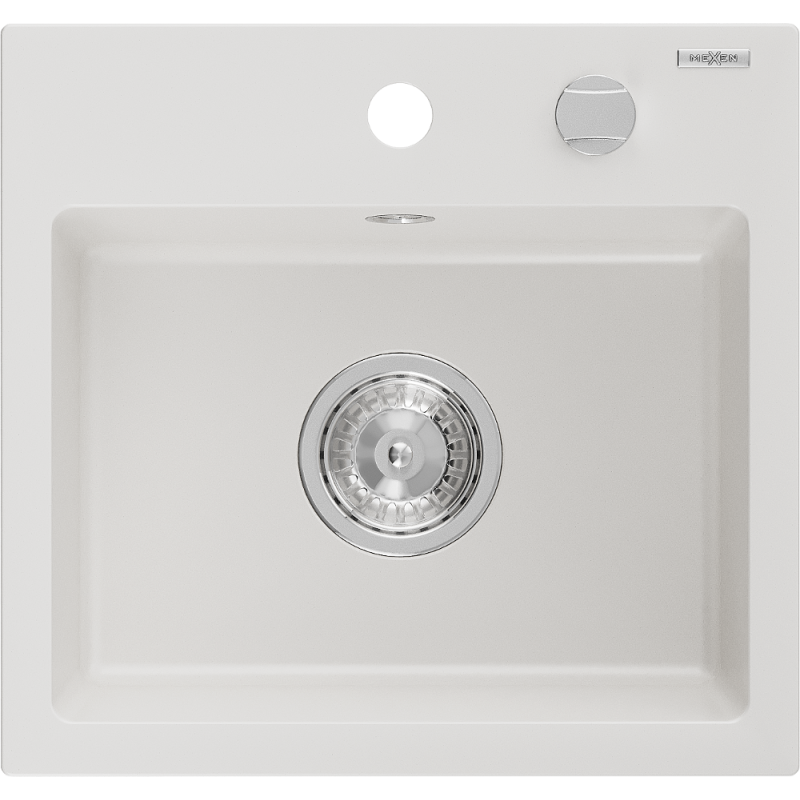 Mexen Milo 1-medencés gránit mosogató 435 x 410 mm, Fehér - 6505441000-20