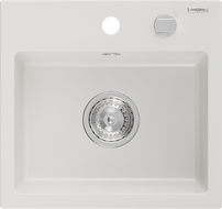 Mexen Milo chiuvetă de granit cu 1 compartiment 435 x 410 mm, Albă - 6505441000-20