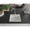 Mexen Milo chiuvetă de granit cu o cuvă 435 x 410 mm, alb, sifon cromat - 6505441000-20