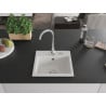 Mexen Milo chiuvetă din granit cu 1 compartiment 435 x 410 mm, albă, sifon crom - 6505441000-20