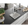 Mexen Milo chiuvetă de granit cu o cuvă 435 x 410 mm, alb, sifon cromat - 6505441000-20