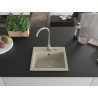 Mexen Milo 1-medencés gránit mosogató 435 x 410 mm, bézs, króm szifonnal - 6505441000-69